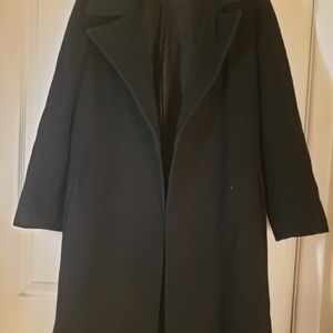 Long black wool cape coat